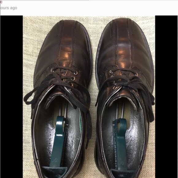 CLARKS Oxford Black Leather Bicycle Toe Size 12 - Picture 3 of 8